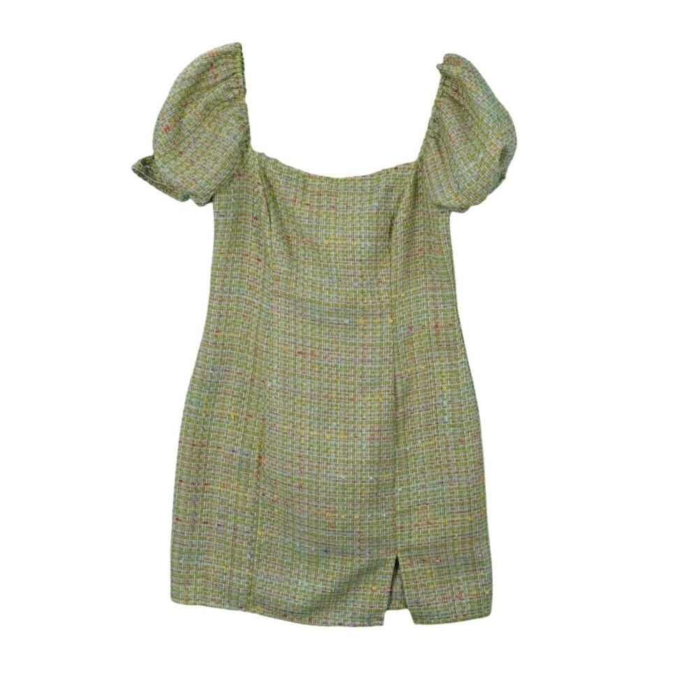 Blue Blush Size Medium Green Tweed Dress